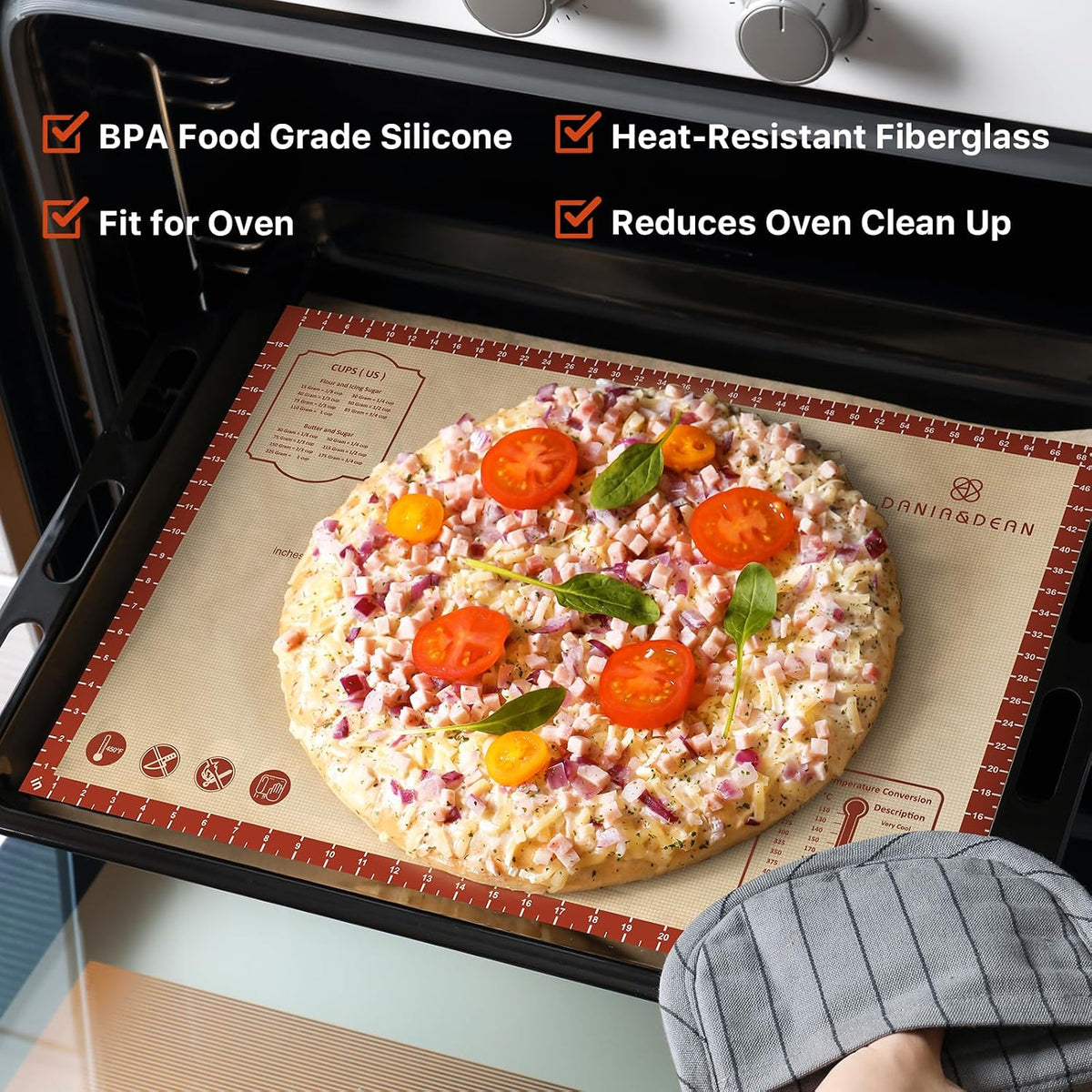 26"x16" Extra Thick Silicone Baking Mat for Pastry and Bread