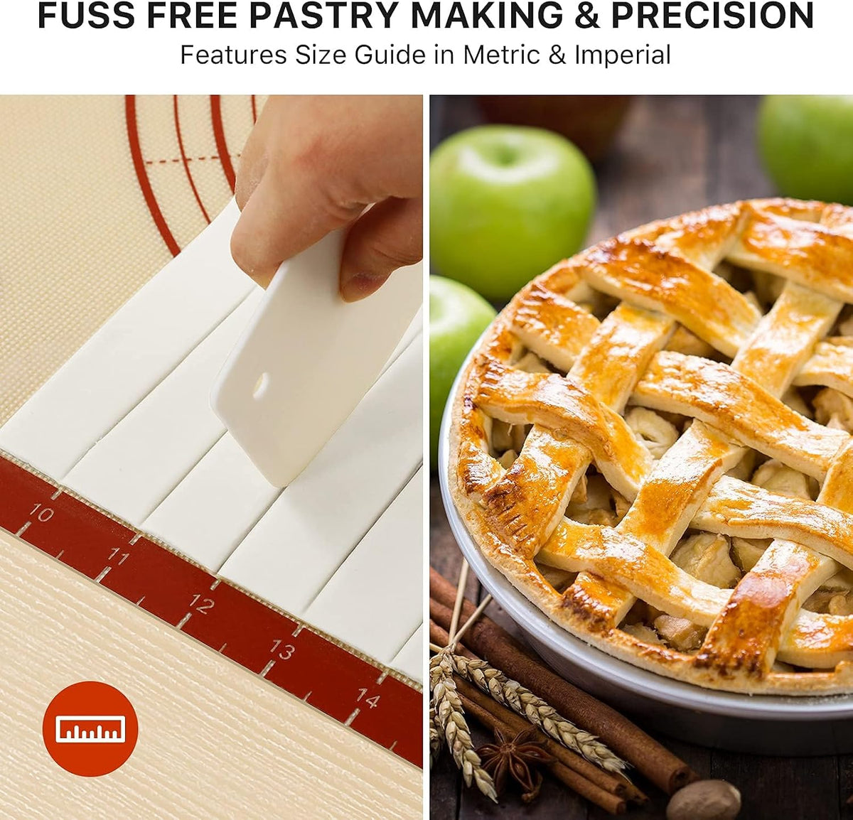 26"x16" Extra Thick Silicone Baking Mat for Pastry and Bread