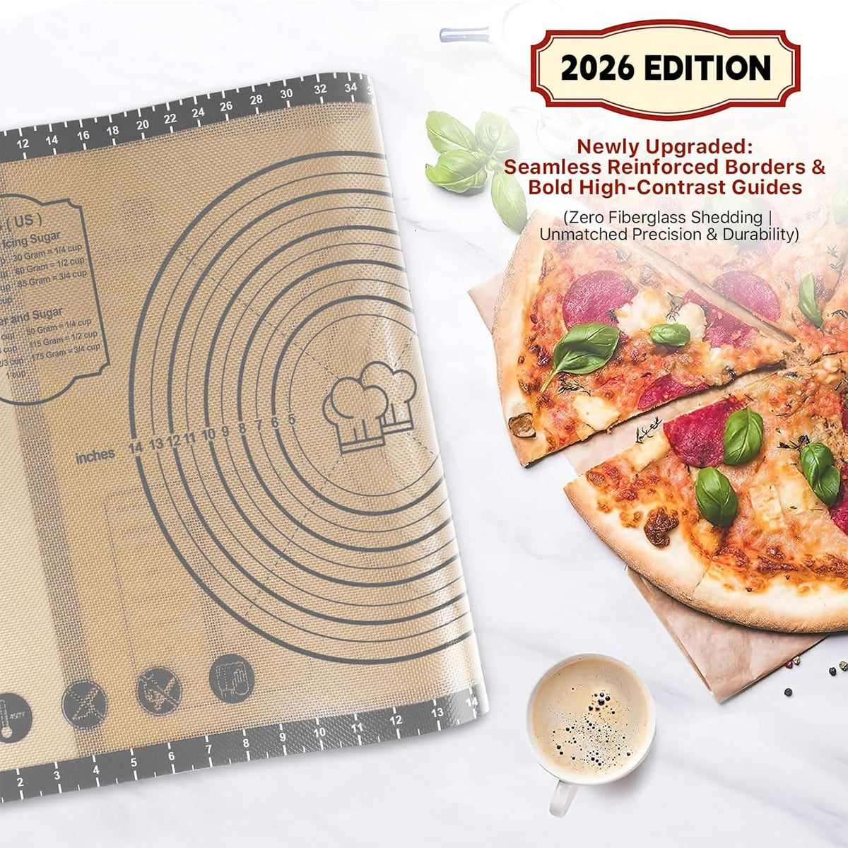 26"x16" Extra Thick Silicone Baking Mat for Pastry and Bread