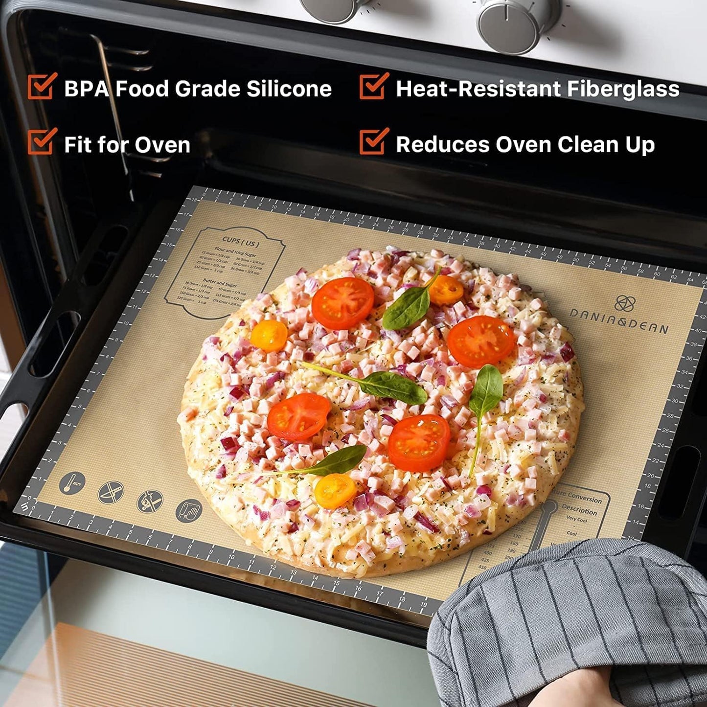 26"x16" Extra Thick Silicone Baking Mat for Pastry and Bread
