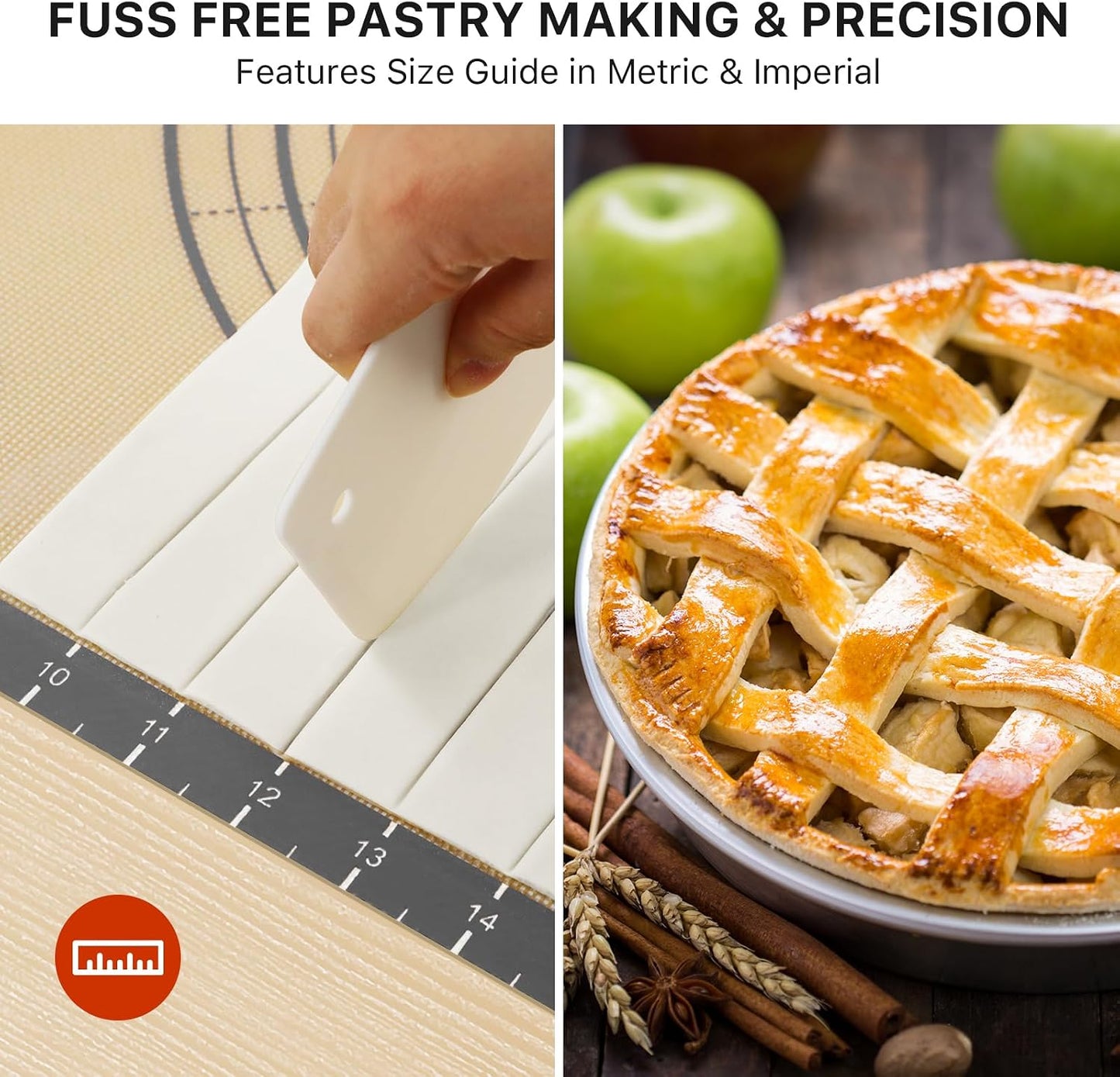 26"x16" Extra Thick Silicone Baking Mat for Pastry and Bread