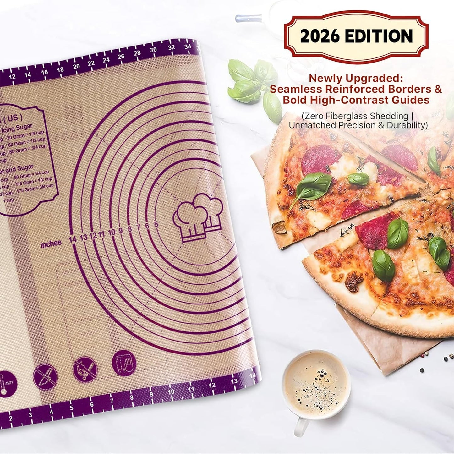 26"x16" Extra Thick Silicone Baking Mat for Pastry and Bread