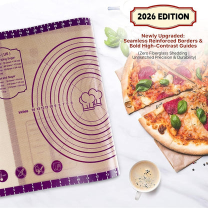 26"x16" Extra Thick Silicone Baking Mat for Pastry and Bread