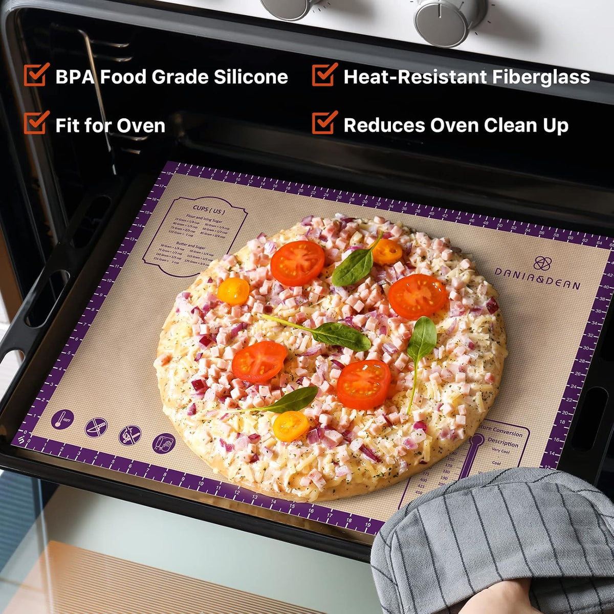 26"x16" Extra Thick Silicone Baking Mat for Pastry and Bread