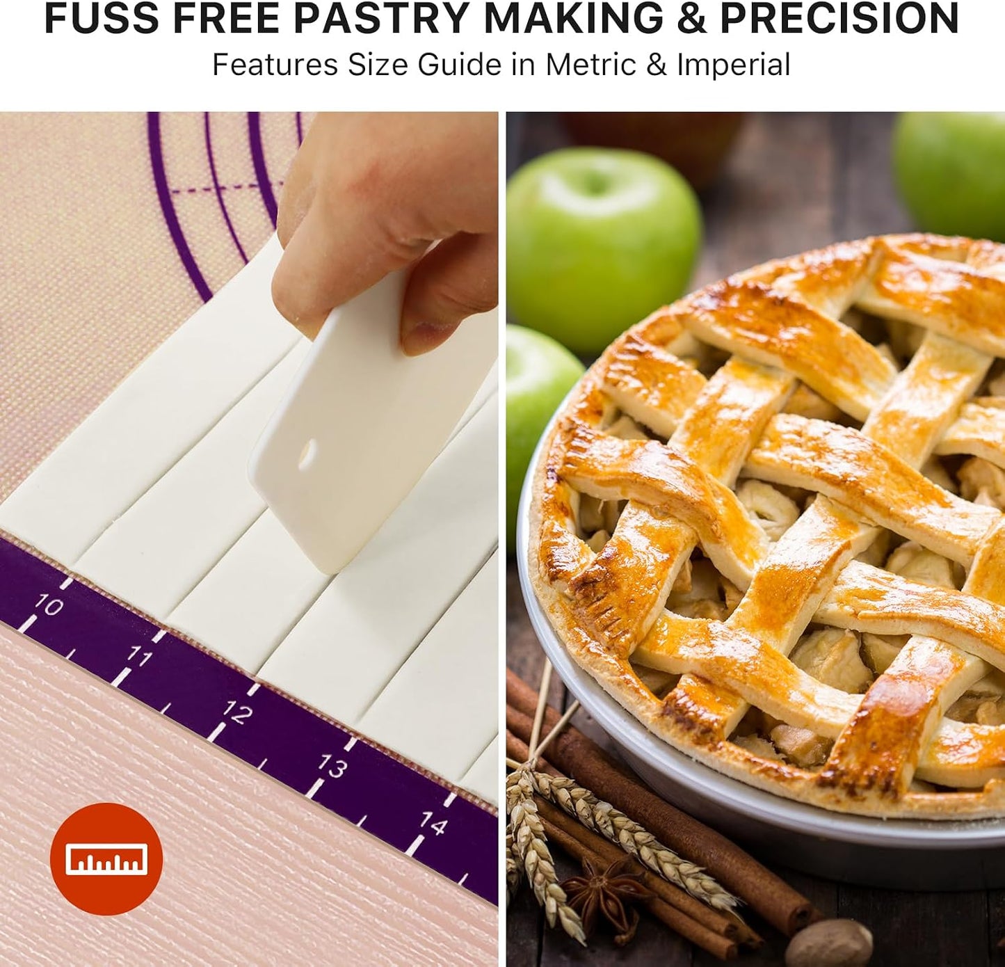 26"x16" Extra Thick Silicone Baking Mat for Pastry and Bread