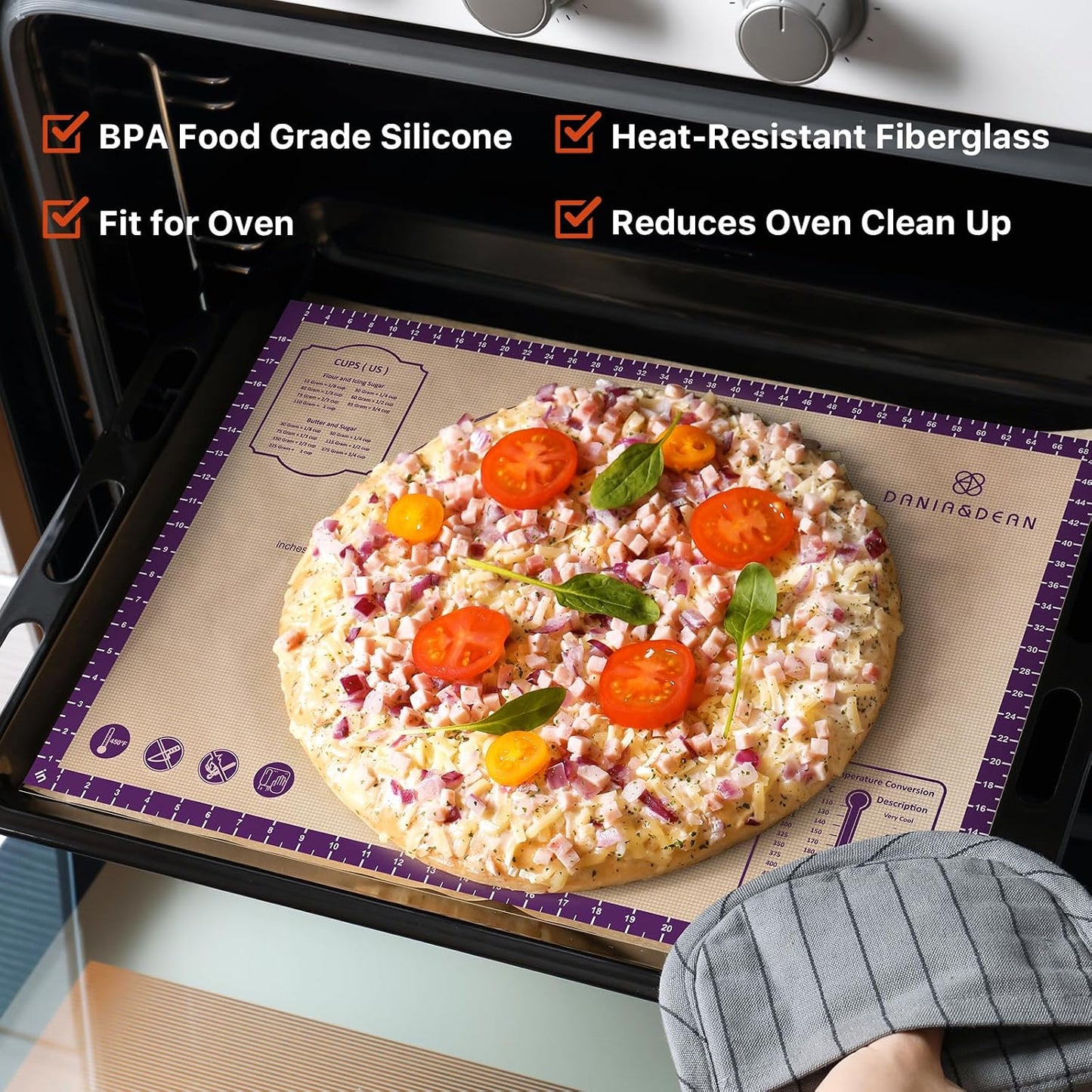 26"x16" Extra Thick Silicone Baking Mat for Pastry and Bread