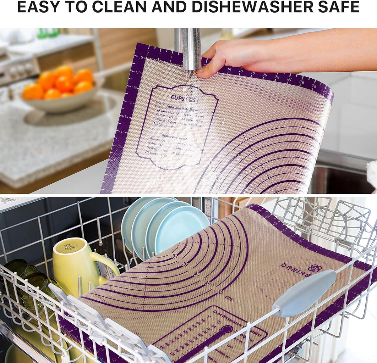 26"x16" Extra Thick Silicone Baking Mat for Pastry and Bread