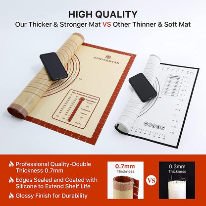 26"x16" Extra Thick Silicone Baking Mat for Pastry and Bread