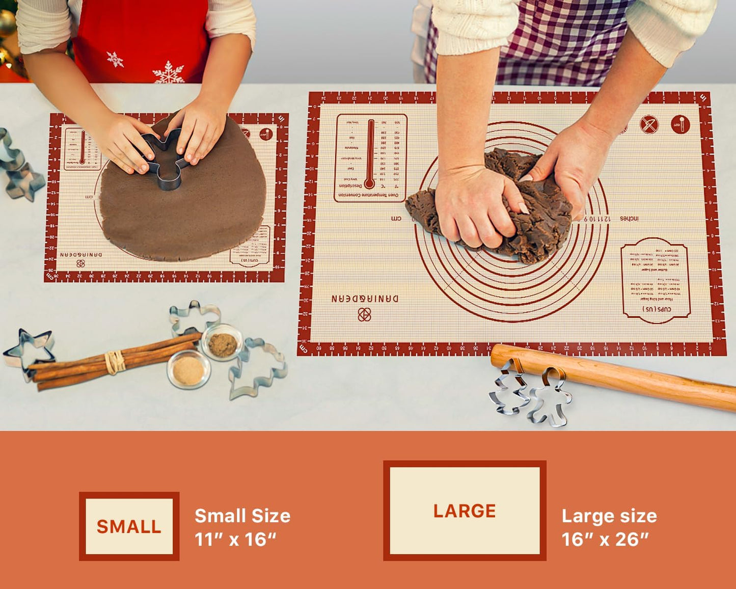 26"x16" Extra Thick Silicone Baking Mat for Pastry and Bread