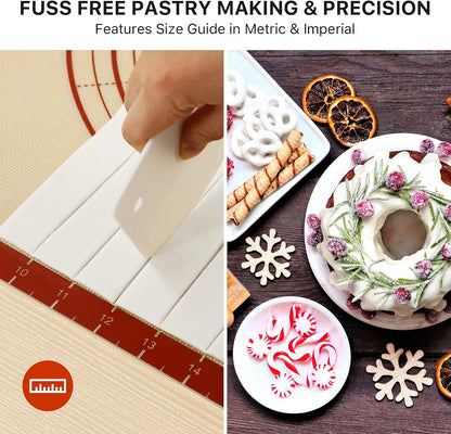 26"x16" Extra Thick Silicone Baking Mat for Pastry and Bread