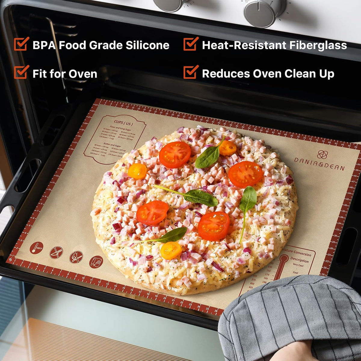 26"x16" Extra Thick Silicone Baking Mat for Pastry and Bread