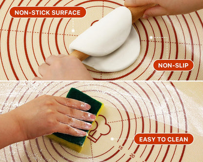 26"x16" Extra Thick Silicone Baking Mat for Pastry and Bread
