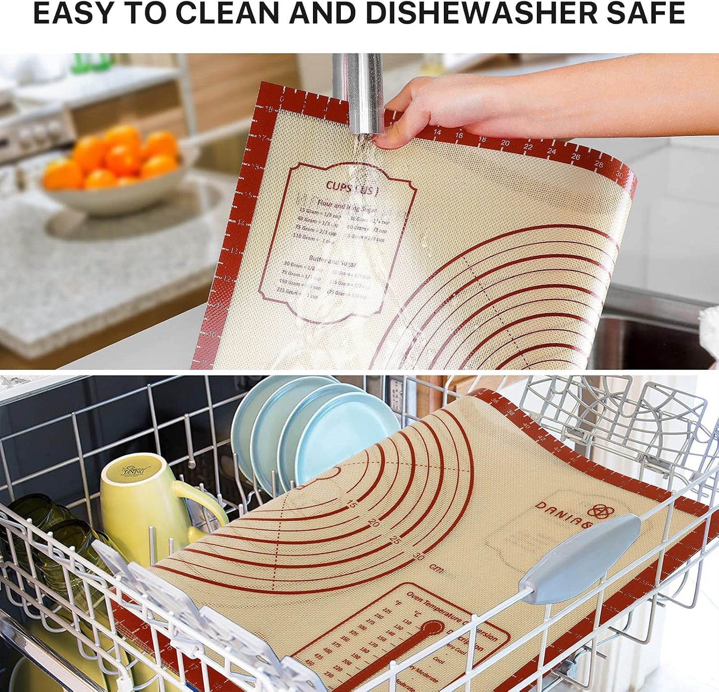 26"x16" Extra Thick Silicone Baking Mat for Pastry and Bread