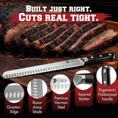 12" Brisket Knife for Carving & Slicing Meat - BBQ Gifts
