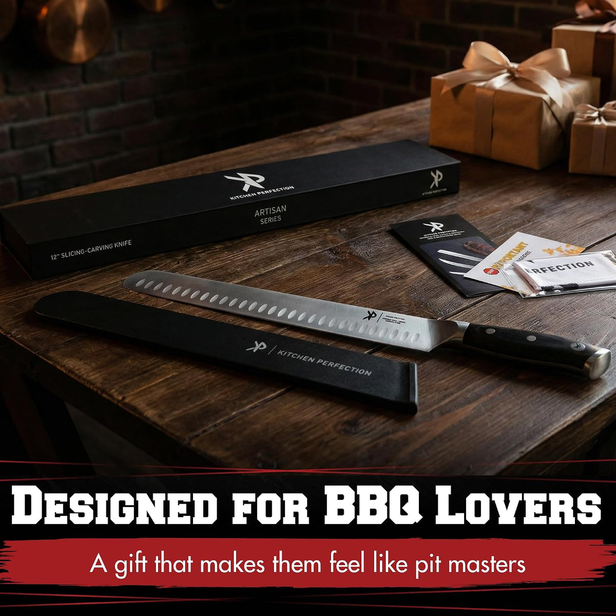 12" Brisket Knife for Carving & Slicing Meat - BBQ Gifts