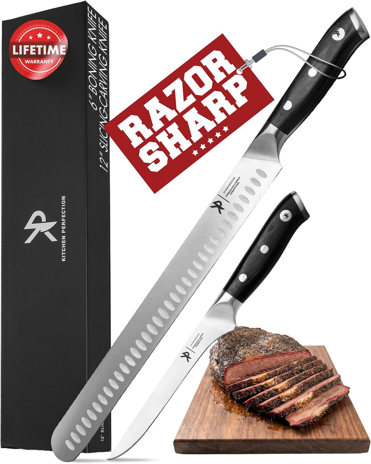 12" Brisket Knife for Carving & Slicing Meat - BBQ Gifts