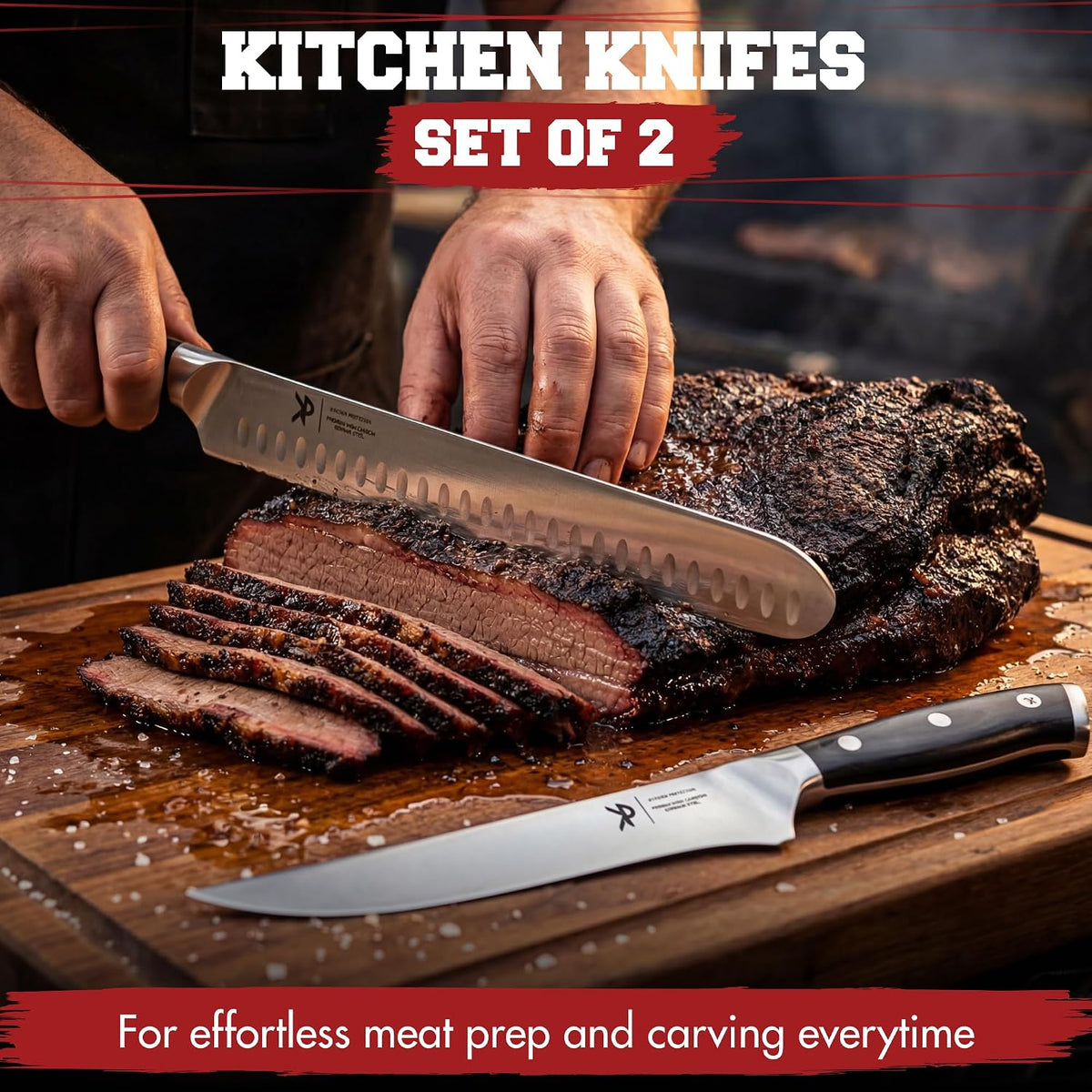 12" Brisket Knife for Carving & Slicing Meat - BBQ Gifts