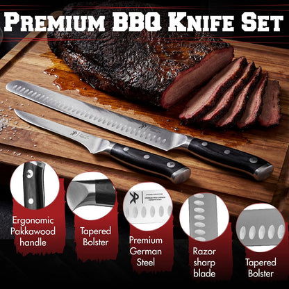 12" Brisket Knife for Carving & Slicing Meat - BBQ Gifts