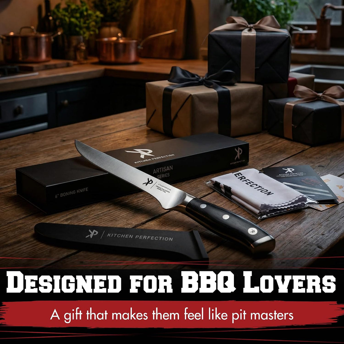 12" Brisket Knife for Carving & Slicing Meat - BBQ Gifts
