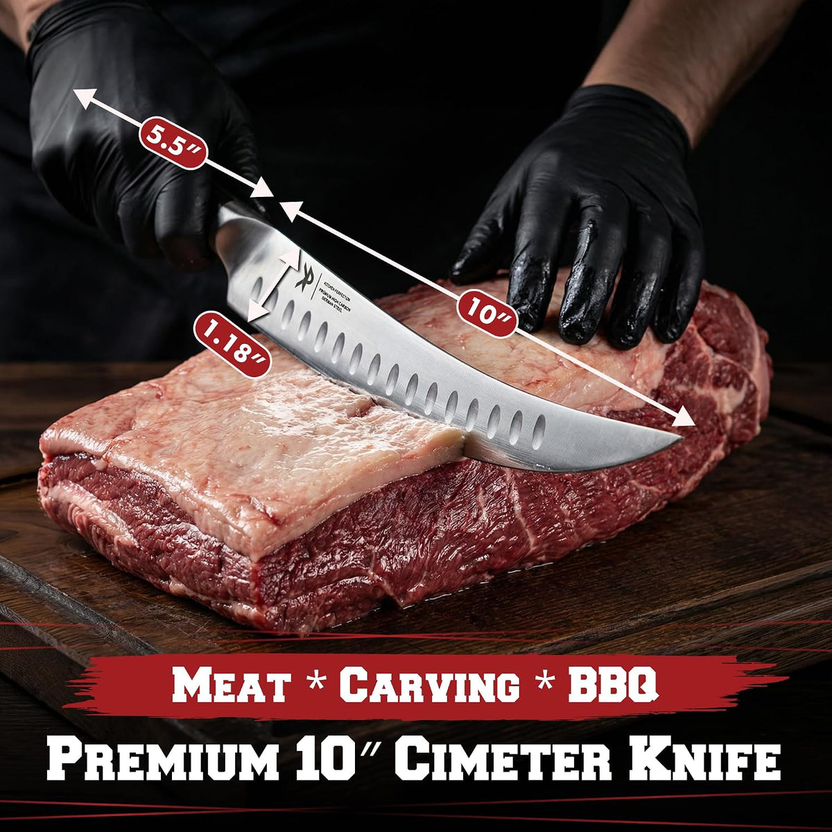 12" Brisket Knife for Carving & Slicing Meat - BBQ Gifts