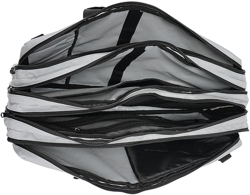 4 Pocket - Gray - Chef Knife Bag Holds 20 Knives 4 Storage Compartments,Professional Culinary Case with Shoulder Strap, Black, Laptop/Tablet Padded Slot - Knives Not Included