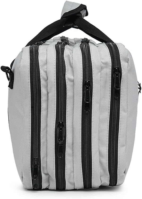 4 Pocket - Gray - Chef Knife Bag Holds 20 Knives 4 Storage Compartments,Professional Culinary Case with Shoulder Strap, Black, Laptop/Tablet Padded Slot - Knives Not Included