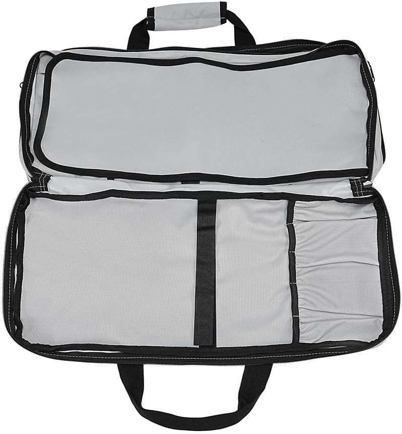 4 Pocket - Gray - Chef Knife Bag Holds 20 Knives 4 Storage Compartments,Professional Culinary Case with Shoulder Strap, Black, Laptop/Tablet Padded Slot - Knives Not Included