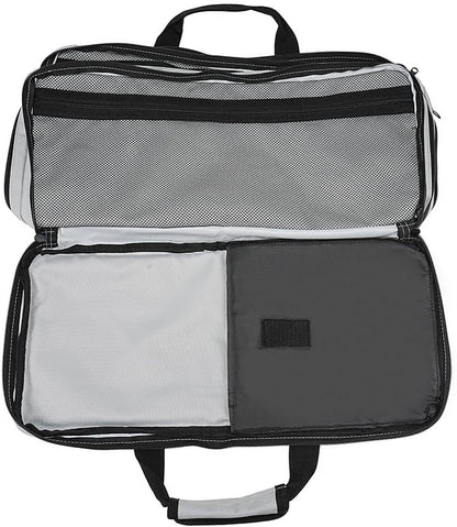 4 Pocket - Gray - Chef Knife Bag Holds 20 Knives 4 Storage Compartments,Professional Culinary Case with Shoulder Strap, Black, Laptop/Tablet Padded Slot - Knives Not Included