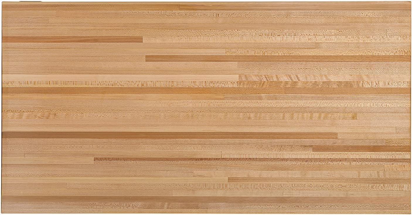 Butcher Block Countertop, 60 x 25 Inches, USA Grown Solid Hard Maple Hardwood, for Kitchen Island, Laundry Room, RV, Camper, Office Desk, Bar Table, Prefinished with Food-Safe Oil, 1.5" Thick