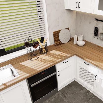 Butcher Block Countertop, 60 x 25 Inches, USA Grown Solid Hard Maple Hardwood, for Kitchen Island, Laundry Room, RV, Camper, Office Desk, Bar Table, Prefinished with Food-Safe Oil, 1.5" Thick
