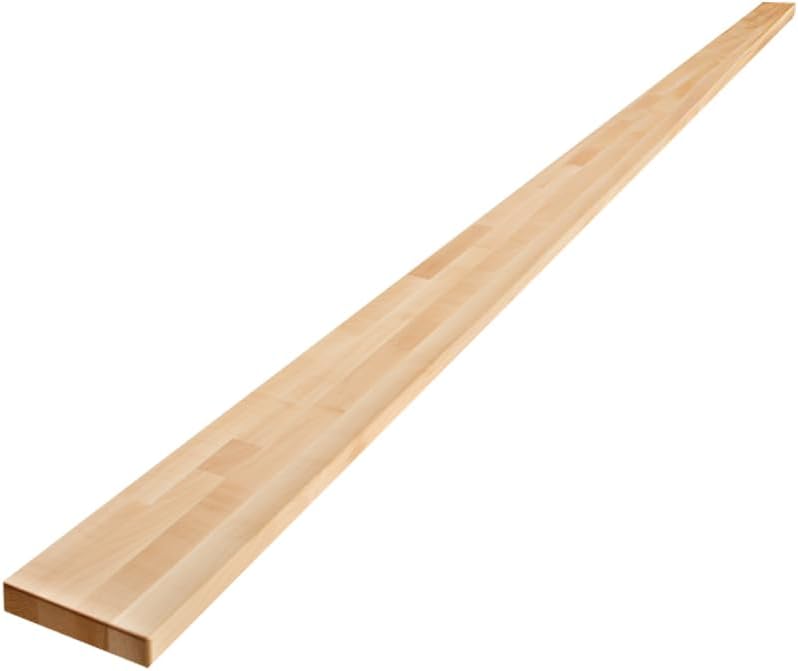 Butcher Block Countertop, 60 x 25 Inches, USA Grown Solid Hard Maple Hardwood, for Kitchen Island, Laundry Room, RV, Camper, Office Desk, Bar Table, Prefinished with Food-Safe Oil, 1.5" Thick