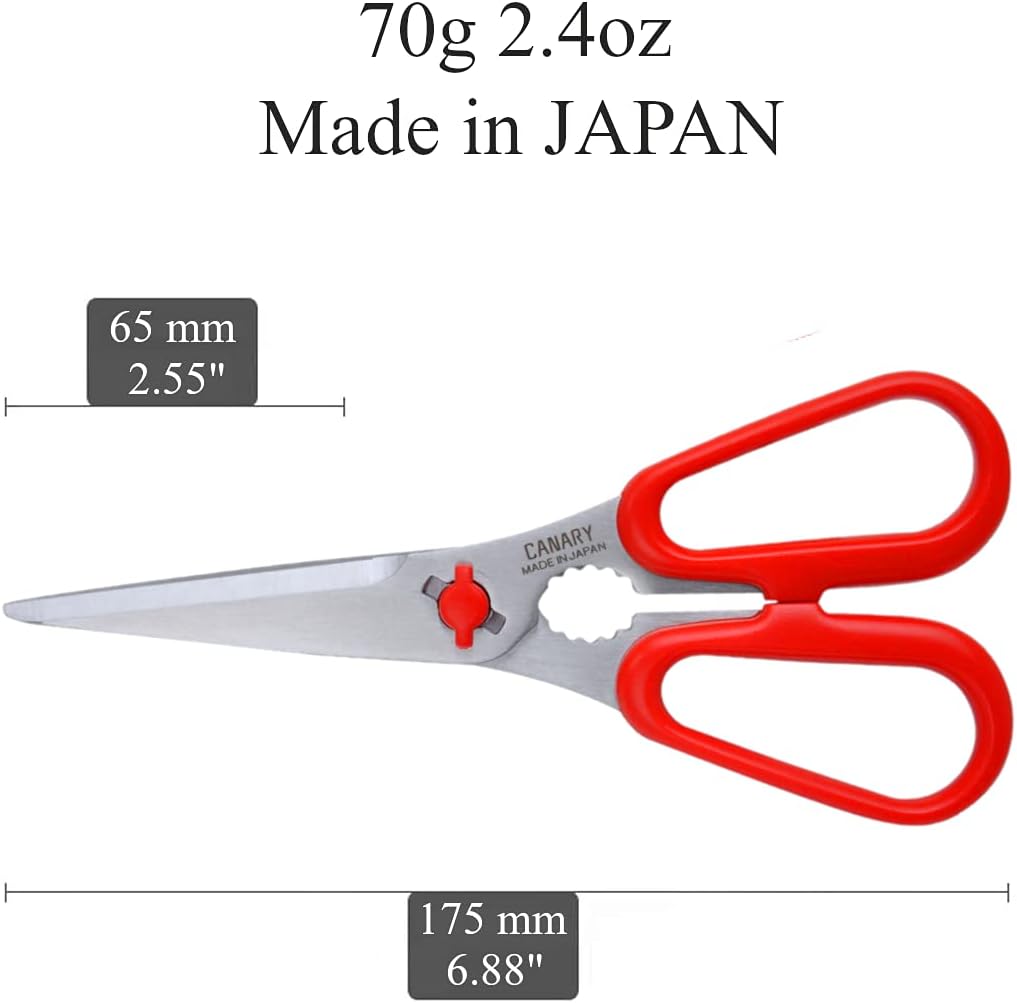 Japanese Kitchen Scissors Heavy Duty 8.2", Made in JAPAN, Dishwasher Safe Come Apart Blade, Multipurpose Kitchen Scissors, Sharp Serrated Japanese Stainless Steel, Black