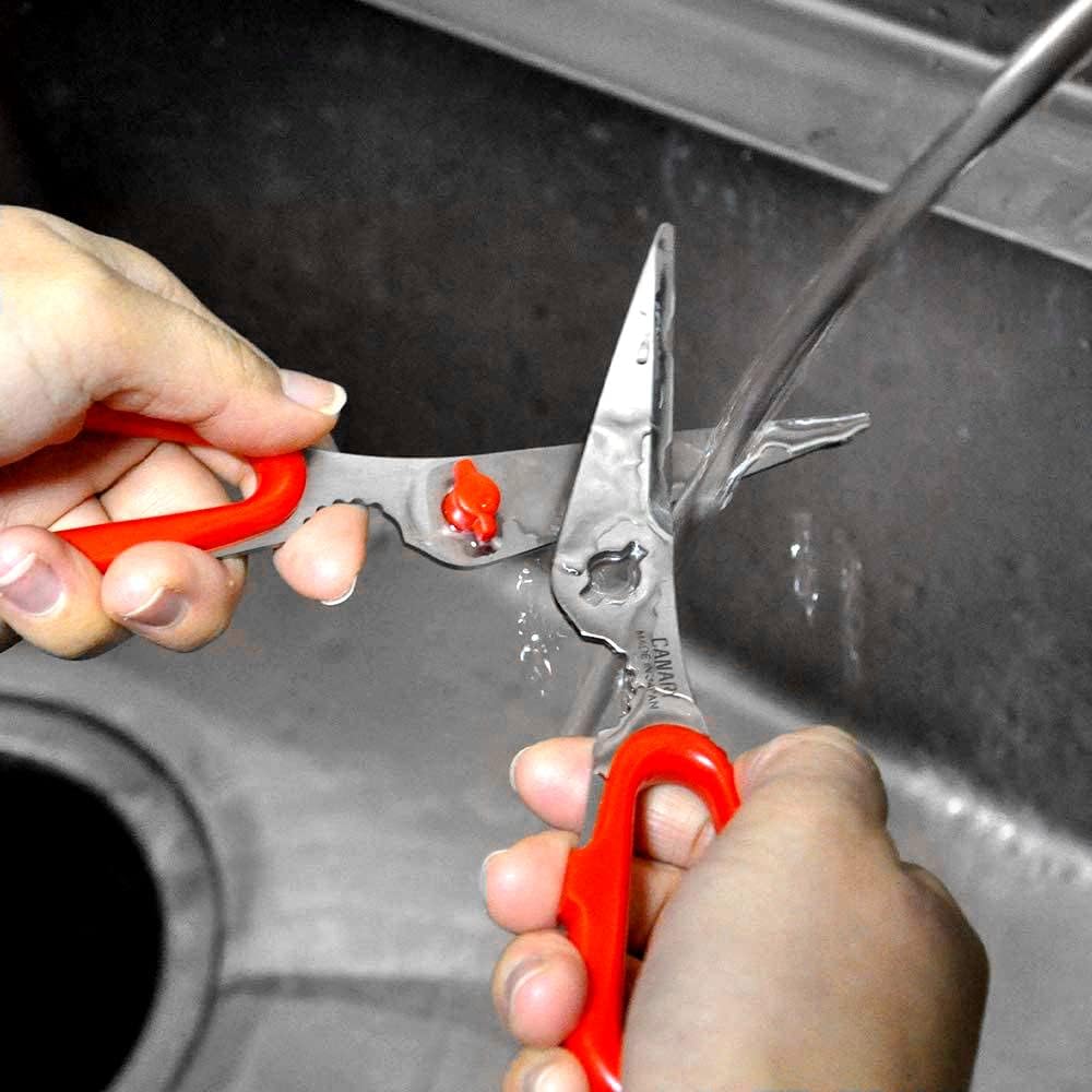 Japanese Kitchen Scissors Heavy Duty 8.2", Made in JAPAN, Dishwasher Safe Come Apart Blade, Multipurpose Kitchen Scissors, Sharp Serrated Japanese Stainless Steel, Black
