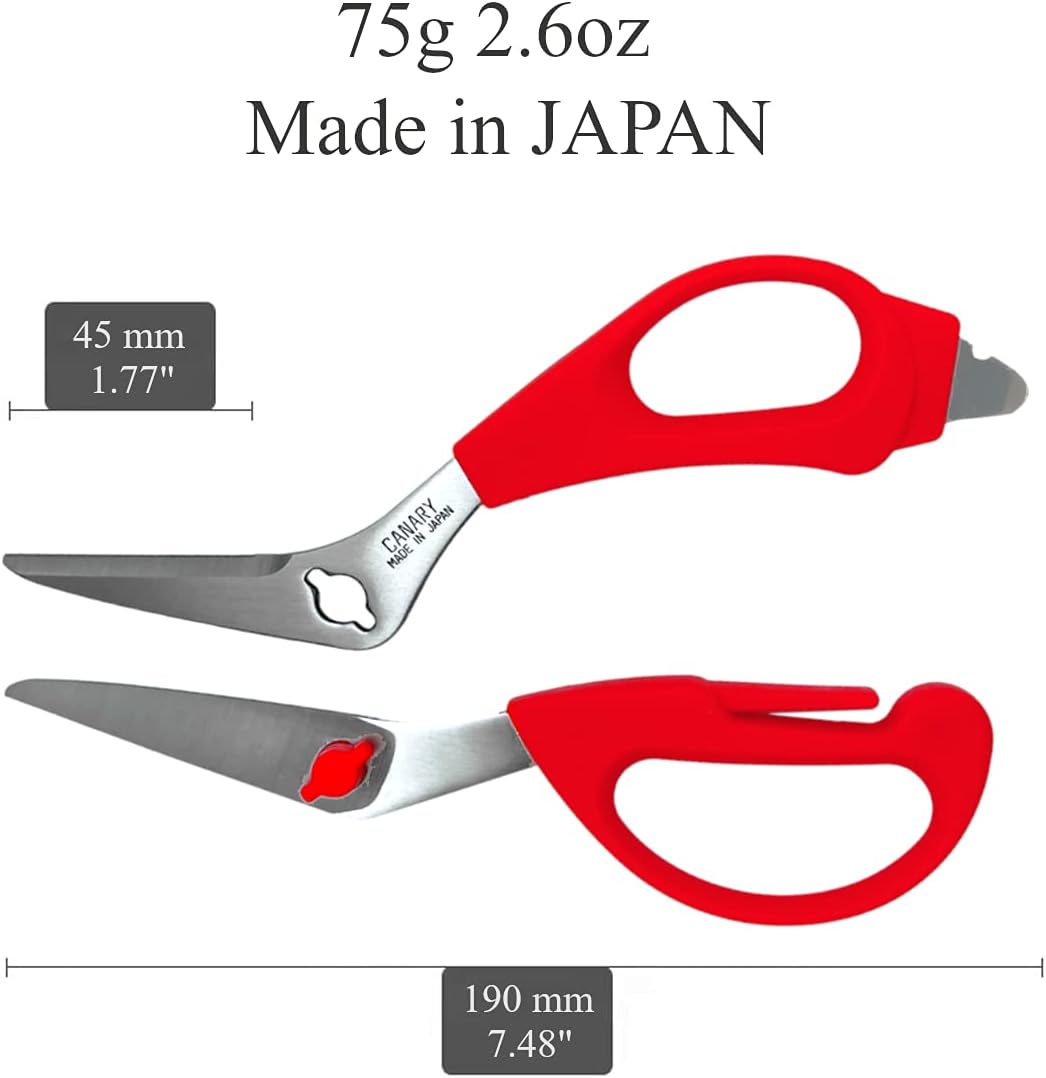 Japanese Kitchen Scissors Heavy Duty 8.2", Made in JAPAN, Dishwasher Safe Come Apart Blade, Multipurpose Kitchen Scissors, Sharp Serrated Japanese Stainless Steel, Black