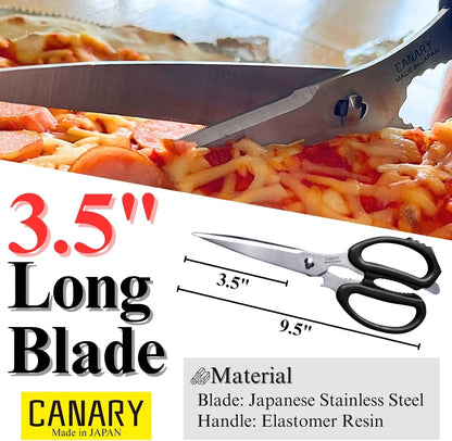 Japanese Kitchen Scissors Heavy Duty 8.2", Made in JAPAN, Dishwasher Safe Come Apart Blade, Multipurpose Kitchen Scissors, Sharp Serrated Japanese Stainless Steel, Black