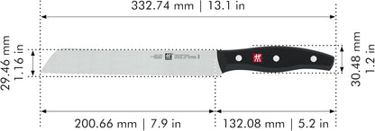 Twin Signature 8-inch Bread Knife, Cake Knife, Razor-Sharp, Made in Company-Owned German Factory with Special Formula Steel perfected for almost 300 Years, Dishwasher Safe, Black