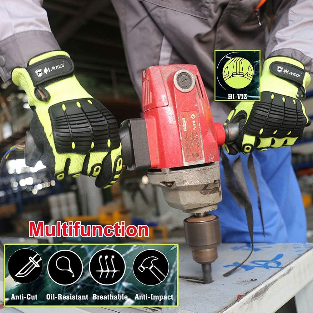 Anti-Vibration Heavy Duty Safety Work Gloves, Cut Resistant Anti Impact Gloves, Excellent Grip