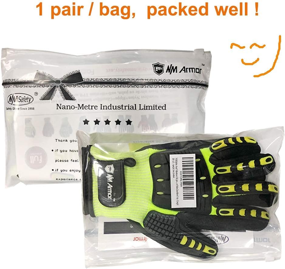 Anti-Vibration Heavy Duty Safety Work Gloves, Cut Resistant Anti Impact Gloves, Excellent Grip