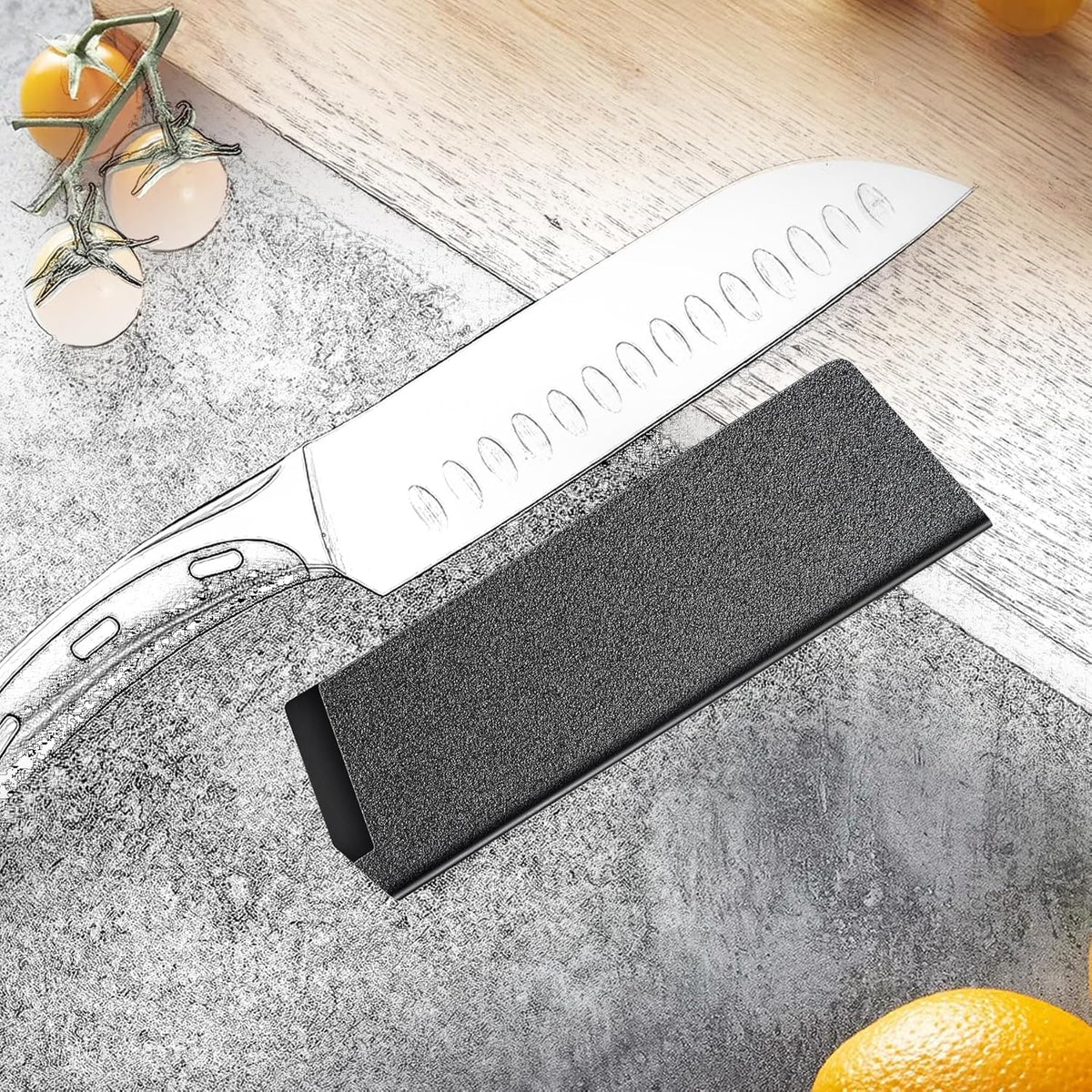 2pcs Safety Knife Cover Sleeves, 7" General-Purpose Knife, ABS | Felt Lining, Sheath Blade Protector, for Home Kitchen, Universal Sheath for Knife Protection, Black