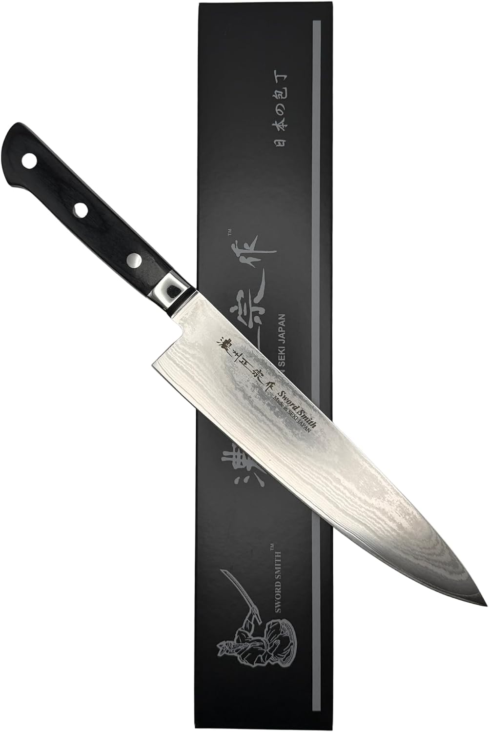 Satake Cutlery 8-Inch Japanese Damascus Chef Knife, VG10 Gyuto, Seki Japan