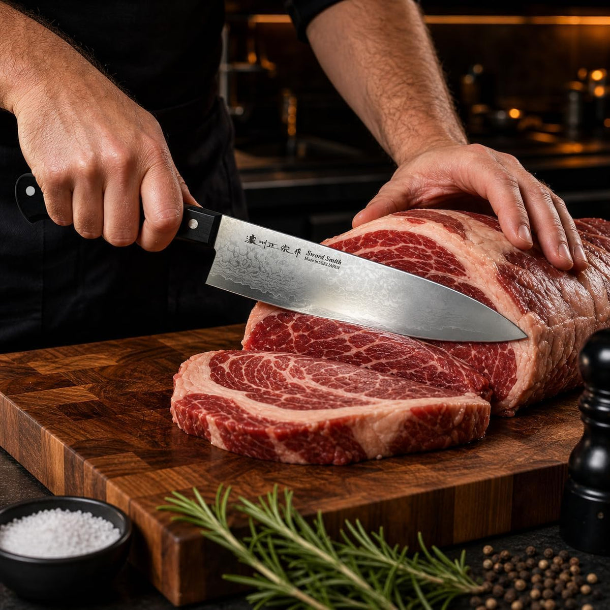 Satake Cutlery 8-Inch Japanese Damascus Chef Knife, VG10 Gyuto, Seki Japan