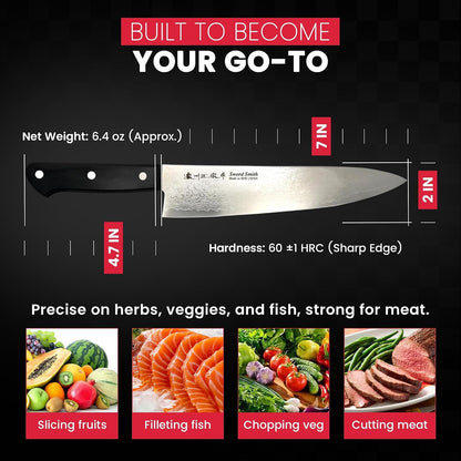 Satake Cutlery 8-Inch Japanese Damascus Chef Knife, VG10 Gyuto, Seki Japan