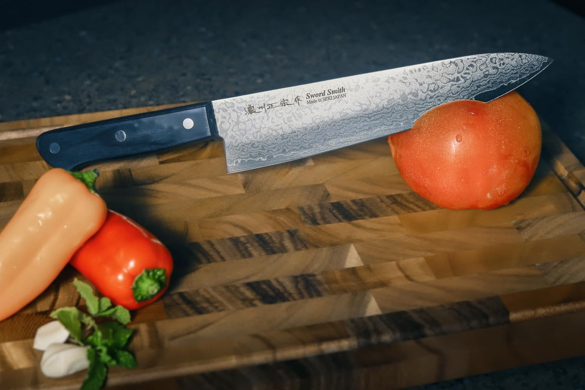 Satake Cutlery 8-Inch Japanese Damascus Chef Knife, VG10 Gyuto, Seki Japan