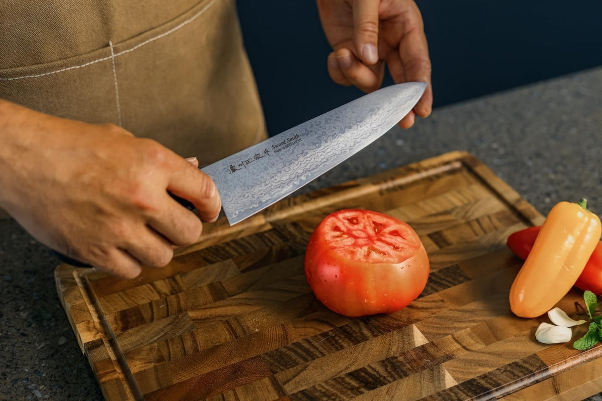 Satake Cutlery 8-Inch Japanese Damascus Chef Knife, VG10 Gyuto, Seki Japan