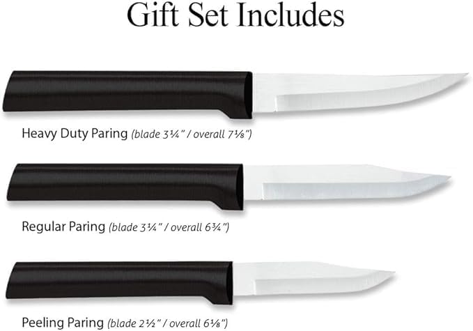 Cutlery Paring Knives Galore ProPack (DS01), Silver Handle | 3-Piece Knife Set, Stainless Steel Blades, Silver Cast Aluminum Handle