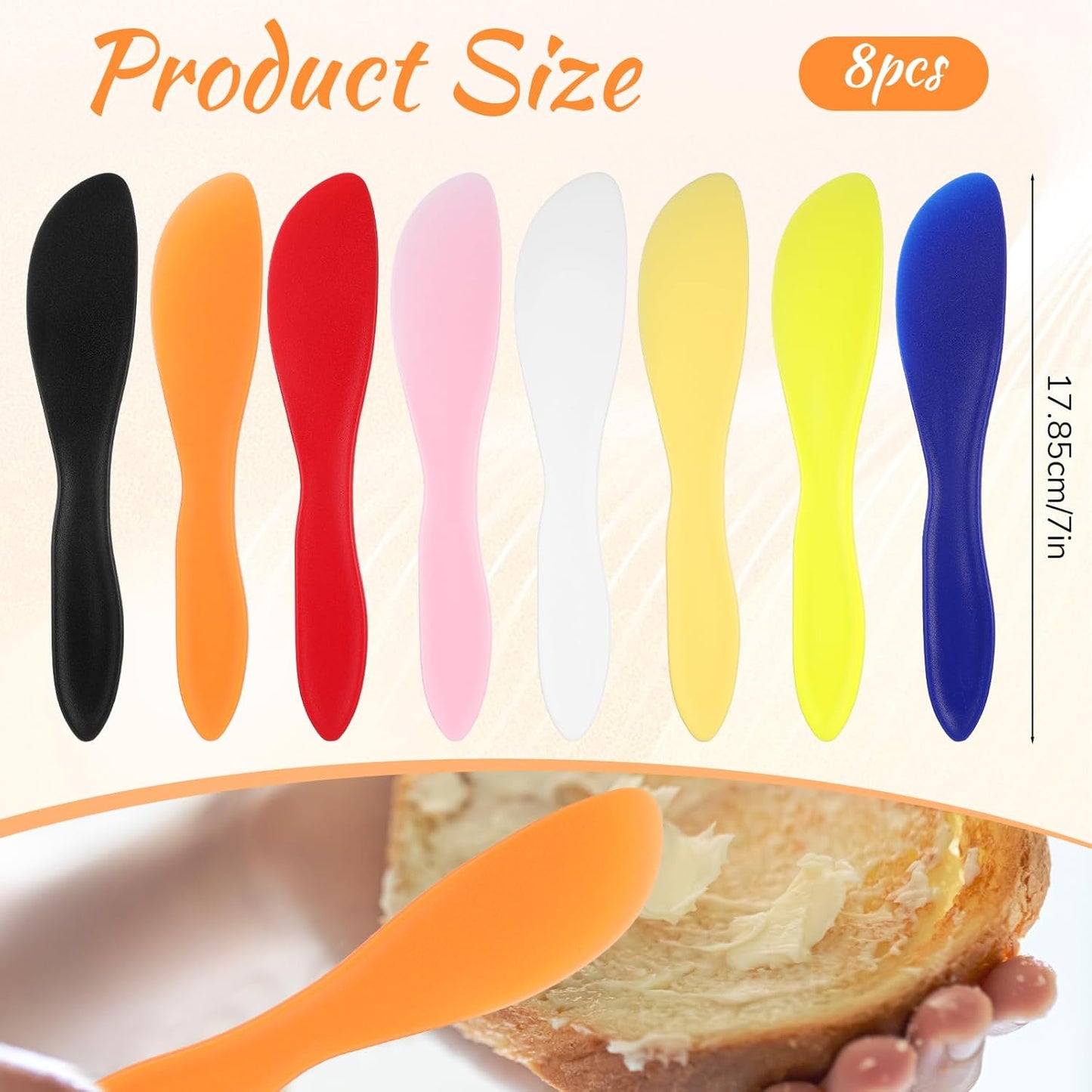 8 PCS Plastic Butter Spreader, Multi Purpose Butter Spreader Knives, Frosting Knife Cheese Sandwich Spreaders for Soft Cheese Cream Icing Charcuterie Board