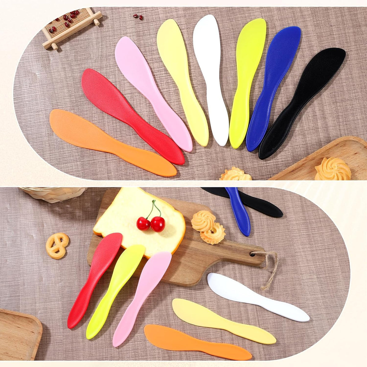 8 PCS Plastic Butter Spreader, Multi Purpose Butter Spreader Knives, Frosting Knife Cheese Sandwich Spreaders for Soft Cheese Cream Icing Charcuterie Board