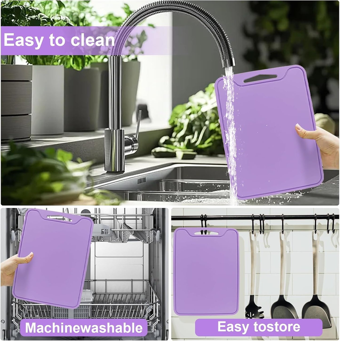 Silicone Cutting Boards for Kitchen 11.8''x 8.6'', BPA Free Flexible Cutting Mat for Meat Vegetables Fruit, Cutting Boards for Kitchen Dishwasher Safe