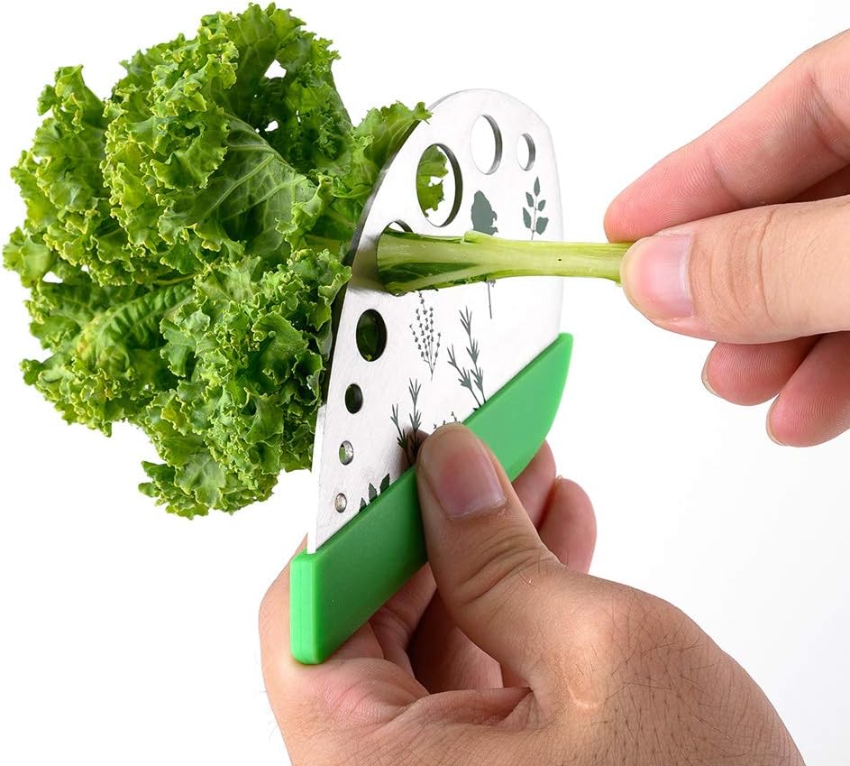 Herb Stripper Scissors Stainless Steel Leaf Remover | Herbs Cutter, Stripping Tool, Vegetable Kitchen Gadget, Protective Holder