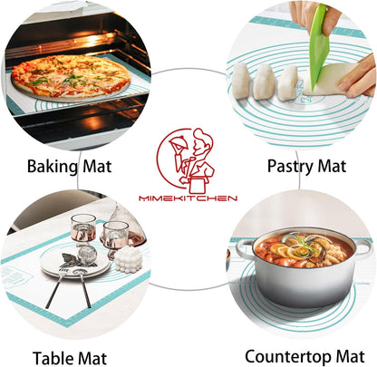 Silicone Baking Mat, Non Stick Pastry Mat Sheet for Dough Rolling, Nonslip Fondant/Pie Crust Mat, Counter Mat Oven Liner Mat for Making Cookies Macarons Bread Baking Supplies Extra Large 26 x 16 Inch